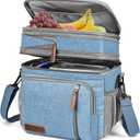 MIYCOO Lunch Bag & Lunch Box for Men Women, Double Deck Leakproof Insulated Soft Large Adult Camping Cooler bag for Work, Beach, Picnic, Travel (Blue, 15L)