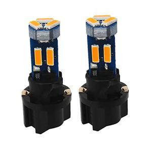 WLJH Extremely Bright PC74 Twist Sockets T5 2721 286 73 74 Led 7SMD 4014 Chip Car Instrument Cluster Gauge Dash Dashboard Indicator Panel Lamp 12V Light Bulb Kits Amber Yellow - 6 Pack