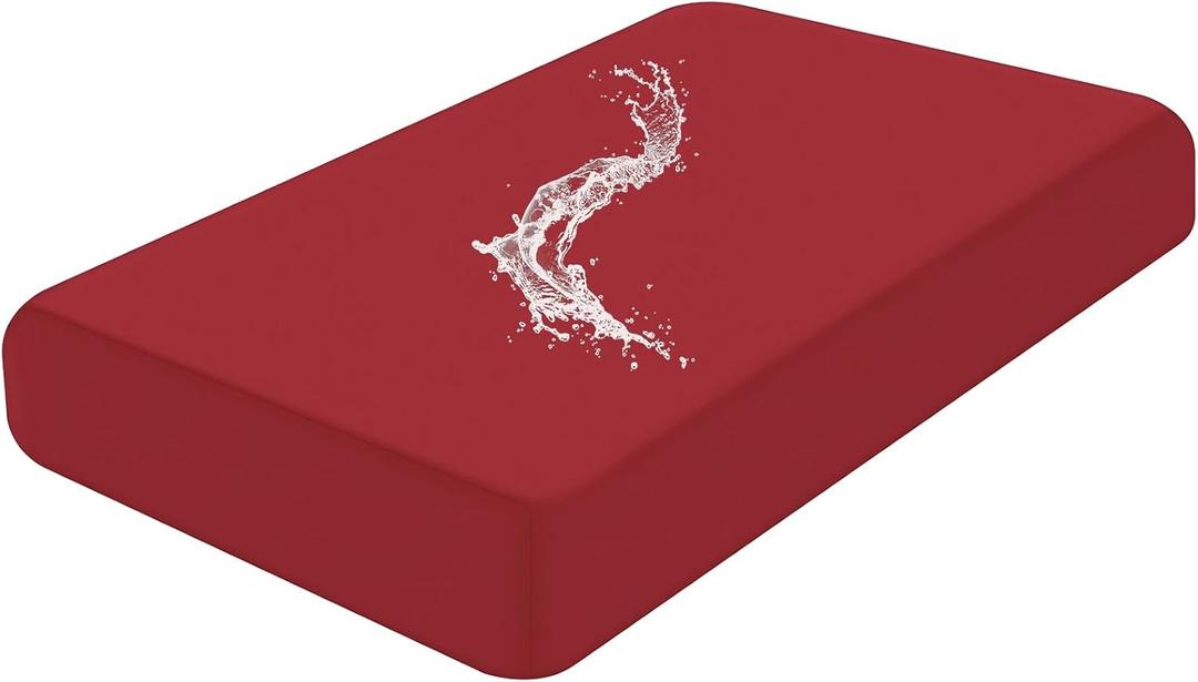 Smiry Waterproof Couch Cushion Covers, Stretch Washable Sofa Cushion Cover, Soft Sofa Slipcover Elastic Non-Slip Furniture Protector for Pets, Kid (Medium, Wine Red)