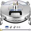 MEKOH 14" Pressure Washer Surface Cleaner 4500PSI, 4 Wheels Stainless Steel Power Washer Attachment for Driveway Sidewalk Patio Concrete, 1/4'' Quick-Connect, 1 Extension Wand & 2 Replacement Nozzles