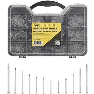 Mr. Pen- Nail Assortment Kit, 1500 Pcs, Assorted 12 Sizes Brad Head and Flat Head Nails, Small Nails for Hanging Pictures Bulk