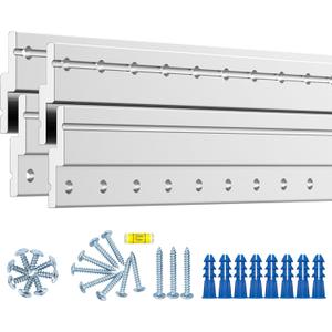 34 Inch Heavy Duty French Cleat Hanger, Heavy Mirror Mounting Hardware & Picture Hanging kit, Wall Mount Brackets for Cabinets, Shelf, Headboard - Z Clips 2 Pairs up to 300 lbs