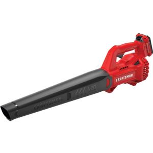 CRAFTSMAN 20V MAX Cordless Leaf Blower with Battery and Charger, Hard Surface Electric Leaf Blower,Powerful up to 90 MPH, Red (CMCBL710D1)