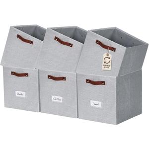 DECOMOMO Storage Cubes, 13x13x13 Storage Cube Bins with Labels, Fabric Organizer Bins (13" / 6pcs, Light Texture Grey) DECOMOMO Storage Cubes, 13x13x13 Storage Cube Bins with Labels, Fabric Organizer Bins (13" / 6pcs, Light Texture Grey)