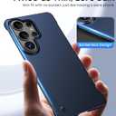 GRECAZO Magnetic Ultra Thin Frosted Designed for Samsung Galaxy S26 Ultra Frameless Case 6.9"[Compatible with MagSafe]Slim Minimalist Lightweight Matte Hard Cover Protective Borderless Case-Navy Blue