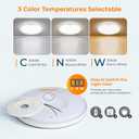 BLNAN Motion Sensor Ceiling Light Wired, 12 Inch 3000K 4000K 5000K Selectable LED Flush Mount Light Fixture, Motion Activated Light with Timer for Hallway Stair Walk-in Closet, Non-Dimmable, 12inch-1pack