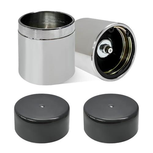 povtii 2 PCS Axle Bearing Protector, 1.98 Inch Chromed Steel Bearing Protective Bars with Dust Cover, Steel Wheel Bearing Hub Protector Axle Cover for Trailer Boat, Car Accessories
