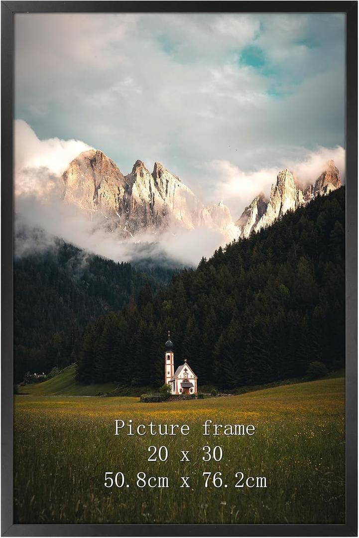 Giftgarden 20x30 Poster Picture Frame Black, Textured Metal Frame 30x20 for Wall Display, Single