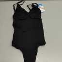 FeelinGirl Shapewear Bodysuit for Women Tummy Control Waist Bodysuit Thong Shapewear Body Shaper Going Out, M/L