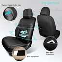 Black Car Seat Covers Full Set - Breathable Faux Leather Universal 5 Seat Covers for Cars, Automotive Protector Fit for Most Sedan SUV Pick-up Truck