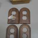 DoubleFill 4 Pcs Walnut Wood Light Switch Cover Brown Outlet Covers Wall Plate Decorative Boho Plug Plate Vintage Rustic Contemporary Interior Room Home Decor (13 * 8.2cm,Arch Double Hole)