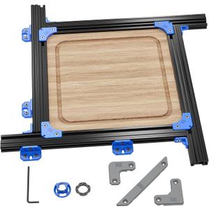 Juice Groove Router Jig, Adjustable Guide for 18"x18" Cutting Boards w/Corner Guides | Create Perfect Square/Round/Triangle Handle Grooves | Easy-Slide Smooth Finish, Black