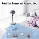 Oscillating Pedestal Fan, Ultra-Quiet 25dB Standing Fan with 8 Speeds, 12H Timer, Adjustable Height Air Circulator for Whole Room, Living Room, Office and Bedroom, Remote Control, Medium