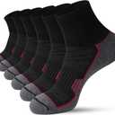 Men's Athletic Quarter Socks, 6 Pairs Cushioned Sports Ankle Socks for Running Workout Gym