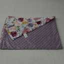 HOMRITAR Baby Blanket for Girls Soft Lightweight Minky Blanket with Double Layer Dotted Backing for Infant Toddler Nursery Crib with Purple Floral Design 30 x 40 Inch
