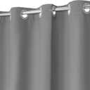 No Hook PEVA Shower Curtain or Liner - 8G Heavy Duty Grey Bathroom Shower Curtain No Hooks Required, Waterproof Plastic & PVC Free, Standard Size 71 x 74, Dark Gray