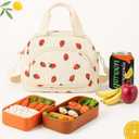 Insulated Lunch Box For Girls Small Lunch Bag Adult Women Work Kawaii Tote For Teen School Cute Compact Lunch Pail Keep Warm Lunch Pale For Ladies Teacher (00 Strawberry)