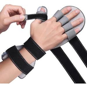 Stroke Hand Brace Splint for Straightening Fingers with 5 Fingers Resting Support,Prevent Fingers Curling, Dupuytren's Contractures, Hand Spasms, Fit Right & Left, Men & Women - M