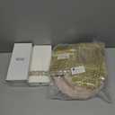 NOCCUR 175PCS Pink Plates with Gold Disposable Silverware - Include 50 Pink Plastic Plates,25 Knives,25 Forks,25 Spoons,25 Cups and 25 Napkins - Ideal for Party/Wedding/Mother's Day