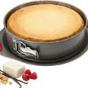 Boxiki Kitchen 10 Inch Nonstick Springform Pan, Professional Spring Form and Cheesecake Baking Mold, Leakproof Cake Pan with Silicone Handles