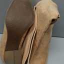 PiePieBuy Womens Faux Suede Knee High Boots Pointed Toe High Chunky Heel Side Zipper Party Dress Booties (8.5, Khaki)