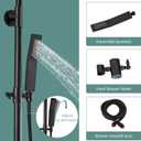 Heyalan Matte Black Exposed Shower System 2 Functional Bathroom Shower Set 8 Inch Square Rainfall Shower Head with Hand Sprayer Wall Mounted