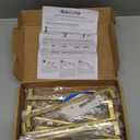 Haliwu 10 Pack Cabinet Handles Brushed Gold Cabinet Pulls 8 Inch Hole Center Drawer Pulls Modern Square Dresser Handles for Bathroom Kitchen Bedroom, Zinc Alloy