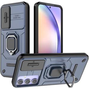 Compatible with Honor 90 Lite Bracket Shell,Compatible with Honor X50i 5G CRT-AN00,with Slide Camera Lens Cover Compatible with Honor 90 Lite 5G CRT-NX1 Case Blue