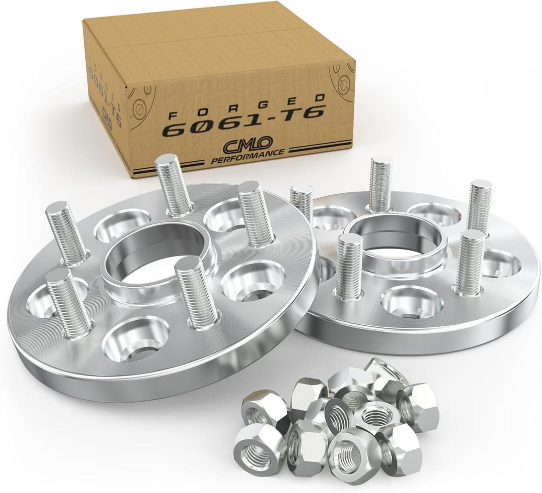 Customadeonly Forged 5x114.3 Wheel Spacers for 370Z 350Z 240SX 300ZX GTR Murano Maxima Sentra (2pcs 15mm Thick) Wheel Spacer for Q60 G37 G35 Hubcentric 5x4.5 66.1mm Bore M12x1.25 Lugs (Silver)