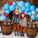 Civaner 2 Pcs Western Cowboy Party Decoration, PVC Inflatable Pirate Barrels Western Cowboy Decor Barrel for Wild West Adventure Party Nautical Themed Photo Props Farmhouse Supplies