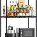 DurayLoly 3 Tier Metal Wire Storage Shelves,Adjustable Small Wire Shelving Unit,Utility Storage Rack for Kitchen,Bedroom,Laundry Room,Pantry & Office,17.7Wx11.8Dx35.4H,Black