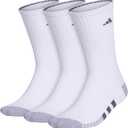 adidas Men's Athletic Cushioned Crew Socks (3 Pairs) Workout & Training (Large, White/Grey/Onix Grey)