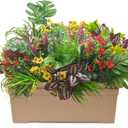 20PCS Fake Flowers UV Resistant Artificial Plants & Faux Shrubs - Outdoor Plastic Greenery Stems for Garden Porch, Window Box Planter, Home Decor(Pot Not Included)