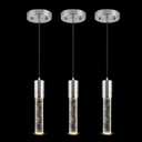 Brushed Nickel Pendant Lights Kitchen Island, Crystal Bubble Pendant Lights, Adjustable Modern Pendant Light Fixtures for Dining Living Room Bedroom 3 Pack