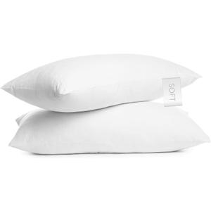 Digital Decor 100% Cotton Luxury Hotel Pillows Queen Size Set of 2, Cooling Down Alternative Bed Pillows for Sleeping, Hypoallergenic Soft Pillows for Side & Back Sleepers, Made in USA, 30" x 20"
