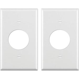 BESTTEN 2 Pack 1-Gang 1.406-Inch Hole Wall Plate for Single Receptacle Outlet, Unbreakable Polycarbonate Outlet Cover, Standard Size, UL Listed, White