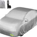 Mockins 200"x75"x60" Large Sedan Car Cover | 190T Polyester Soft Indoor & Outdoor Car Cover for Dust, UV, Light Rain, Snow, & Frost | Weather Proof Car Covers for Automobiles | Full Car Tarp Cover Set