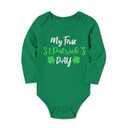 SunFocus Funny Baby Outfits 3-6 months Green Baby Clothes St Patrick Day One-Piece Bodysuits Soft Babies For Newborn Toddler