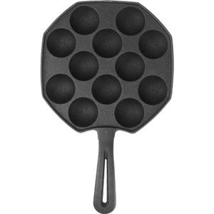 Cabilock Takoyaki Pan 12 Molds Takoyaki Maker Skillet Cast Meat Ball Mold No- stick Baking Tray for Octopus Balls Pancake