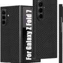 Slim 1500D Aramid Fiber Case Compatible with Samsung Galaxy Z Fold 7, Thin Carbon Fiber Cover with Wireless Charging Support (Matte Black)