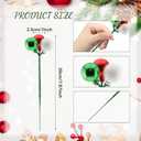 10 Pcs Christmas Ball Ornaments 7.9 Inch Red Green Gold Christmas Tree Picks for Holiday Wedding Vase Fillers Xmas Tree Topper DIY Wreath Crafts Decor (Red,Green,White)