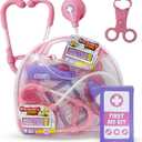 DiscoveryZone Pretend Doctor Kit for Kids  8Piece Medical Play Set with Stethoscope, Syringe & Carrying Case  Educational Doctor Play Toy for Toddlers 3+ (Boys or Girls)