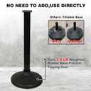 2 Pack Stanchions Post with Velvet Rope, Crowd Control Stanchions, Queue Pole for for Movie Theater, Party Supplies