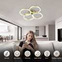 30W Modern LED Ceiling Light, 27 Inch 4 Ring Design, 3500K - 6500K Dimmable, 1500LM - 3000LM, Flush Mount, for Kitchen, Bedroom, Living Room and More, Remote & App Control (Gold)