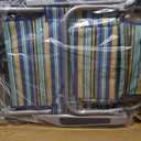 Yestomo Backpack Beach Chair for Adults, Folding Beach Chair with 4 Positions, Heavy Duty Chair with Large Cooler Pouch Support to 350LBS (Stripes_Blue&Cyan&Yellow), 12.6" x 20.5" x 26.5"