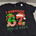 Funny I Survived 67 Days of School Christmas Santa Boy Girl T-Shirt, M