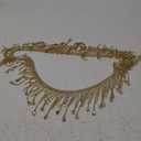 Coucoland Crystal Rhinestone Trim Ribbon - 1 Yard Tassel Chain Sewing Craft for Wedding Bridal Party Clothing Embellishment DIY Necklace (Drop-Gold-2)