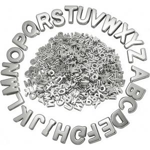 400pcs Letter Beads, A-Z Mixed Bubble Alphabet Beads for Jewelry Making, Bracelets, Necklaces, Key Chains, Shoelaces Crafts, Party Decor (Silver)