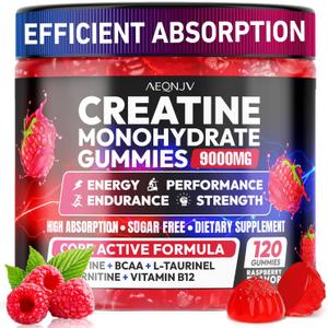 Creatine Gummies Monohydrate Complex 9000MG, Pre-Workout for Men & Women, Creatine Gummy with L-Taurine, BCAA 2:1, B12/6 for Muscle Support, Enhance Strength, Energy Boost-120 Count Exp Date 06/29/2027 Creatine Gummies Monohydrate Complex 9000MG, Pre-Workout for Men & Women, Creatine Gummy with L-Taurine, BCAA 2:1, B12/6 for Muscle Support, Enhance Strength, Energy Boost-120 Count Exp Date 06/29/2027