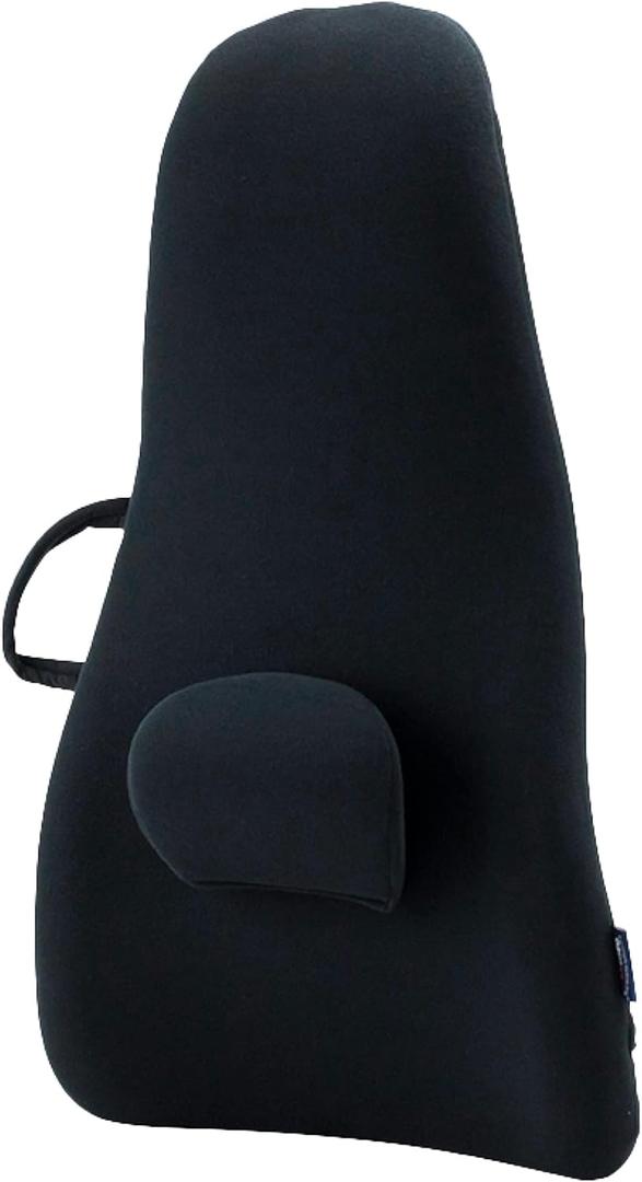 ObusForme Highback Backrest Support - Extra Tall Padded Seat Cushion and Lumbar Support Pillow, Portable Posture Support with Soft and Durable Foam (Black)